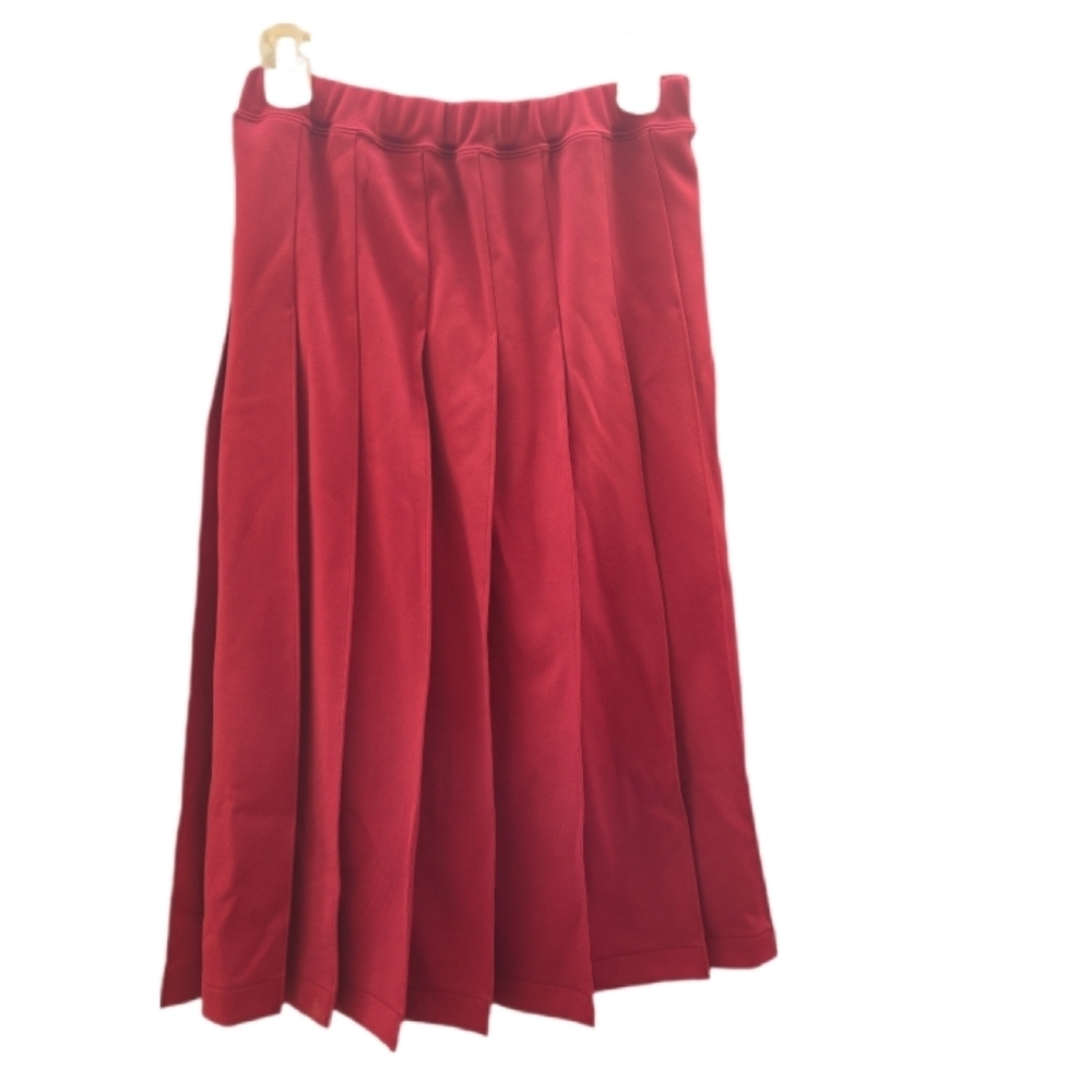 Comme des Garçons Girl Burgundy Pleated Jersey Skirt Red Size Small